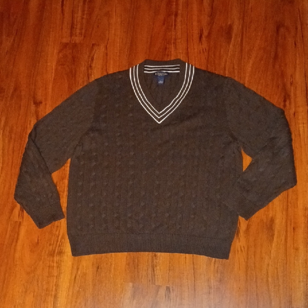 Mens Brooks Brothers Pima Cotton Tennis Sweater XXL